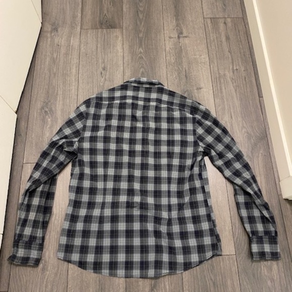 John Varvatos Blue Plaid Button Up Shirt Size XL - Picture 5 of 7